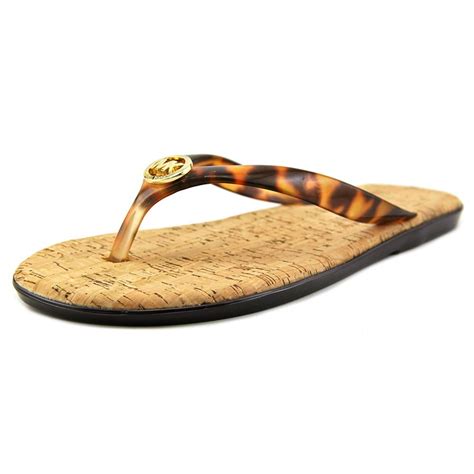 michael kors brown and gold flip flops|michael kors flip flops marshalls.